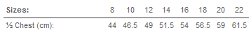 Dimension Polo - Womens Sizing Chart